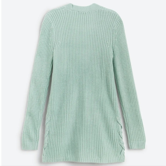 LOVE ELLIE Audra Side Lace Up Detail Textured Cardigan, Sage Green, Women's L - Picture 2 of 12